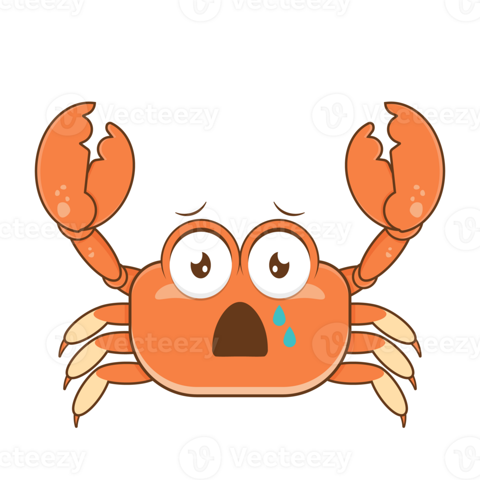 crab crying face cartoon cute png
