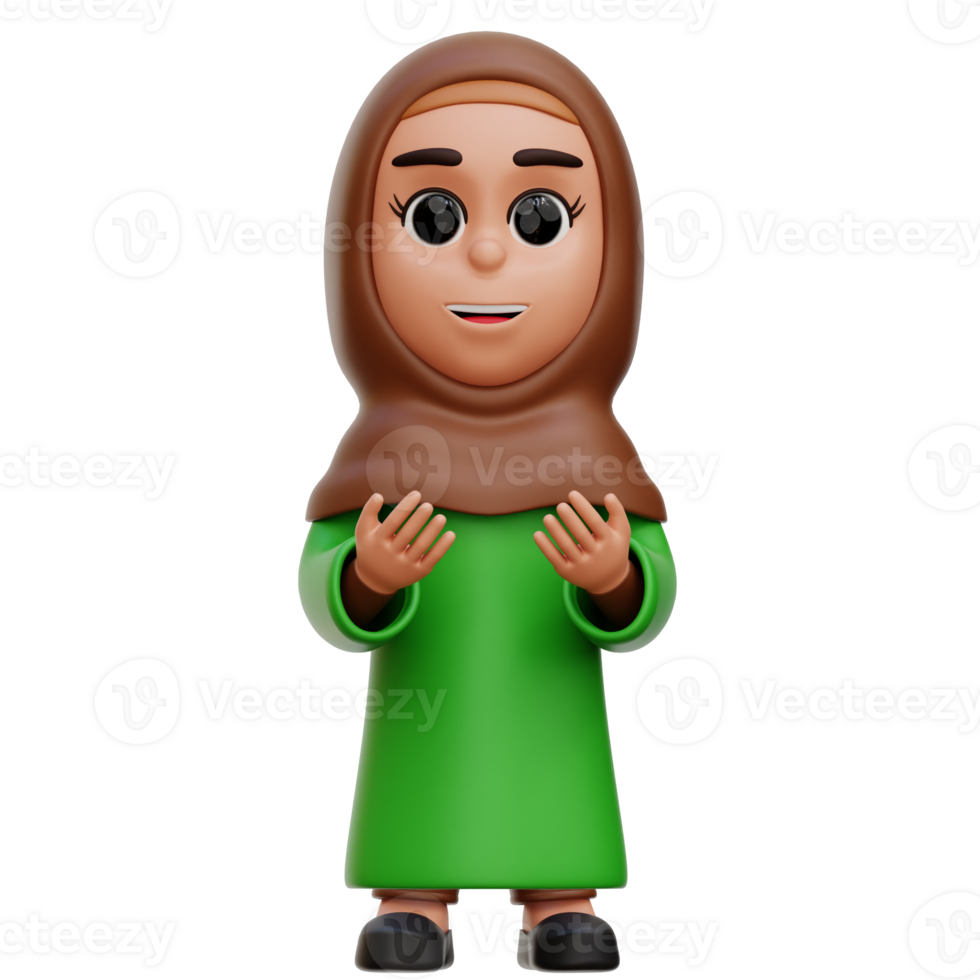 Muslim Girl 3d Icon Illustration png