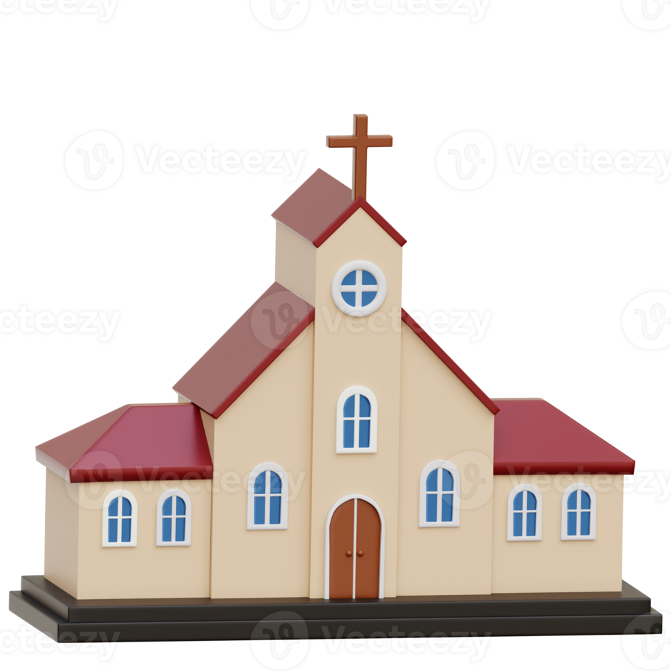 Chiesa 3d icona illustrazione png