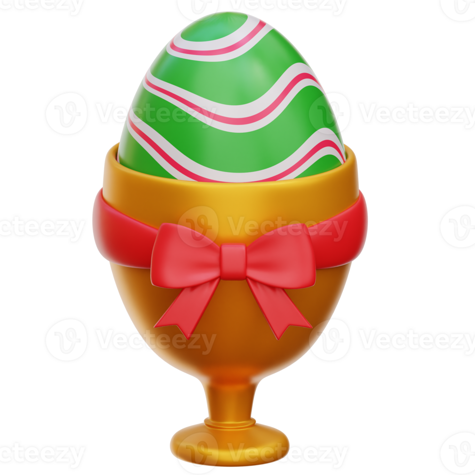 Easter Egg on Cup 3d Icon Illustration png
