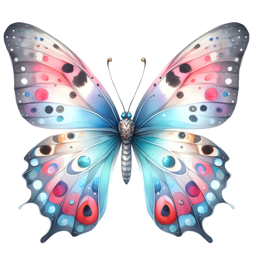 AI generated Colorful Watercolor butterfly PNG isolated on transparent background