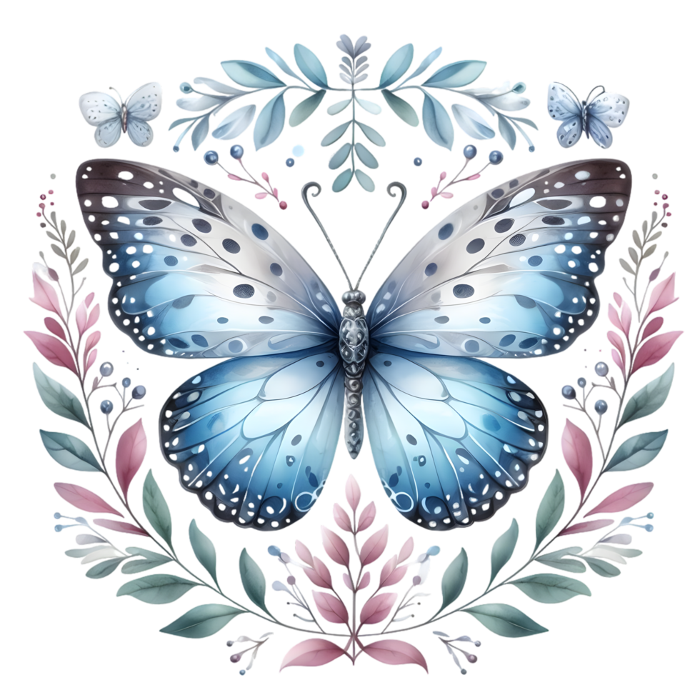 AI generated Colorful Watercolor butterfly PNG isolated on transparent background