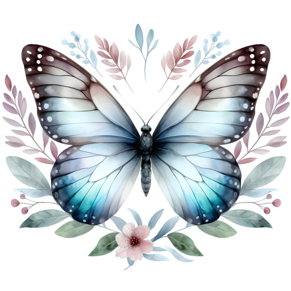 ai generato colorato acquerello farfalla png isolato su trasparente sfondo