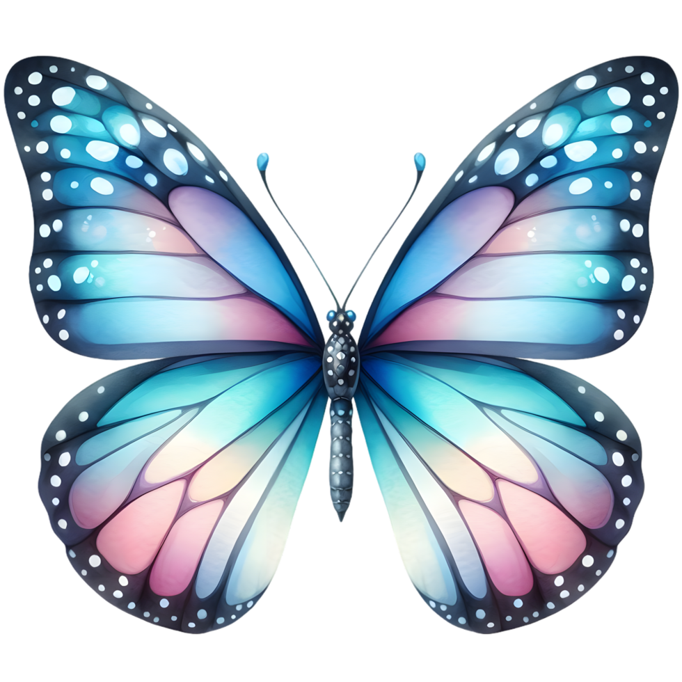 AI generated Colorful Watercolor butterfly PNG isolated on transparent background