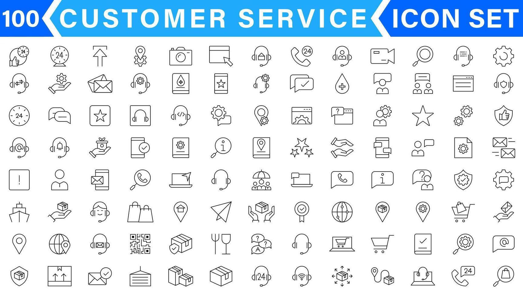 Line icons related to customer experience, client satisfaction, review, feedback. Outline icon collection. Editable stroke. Vector illustration