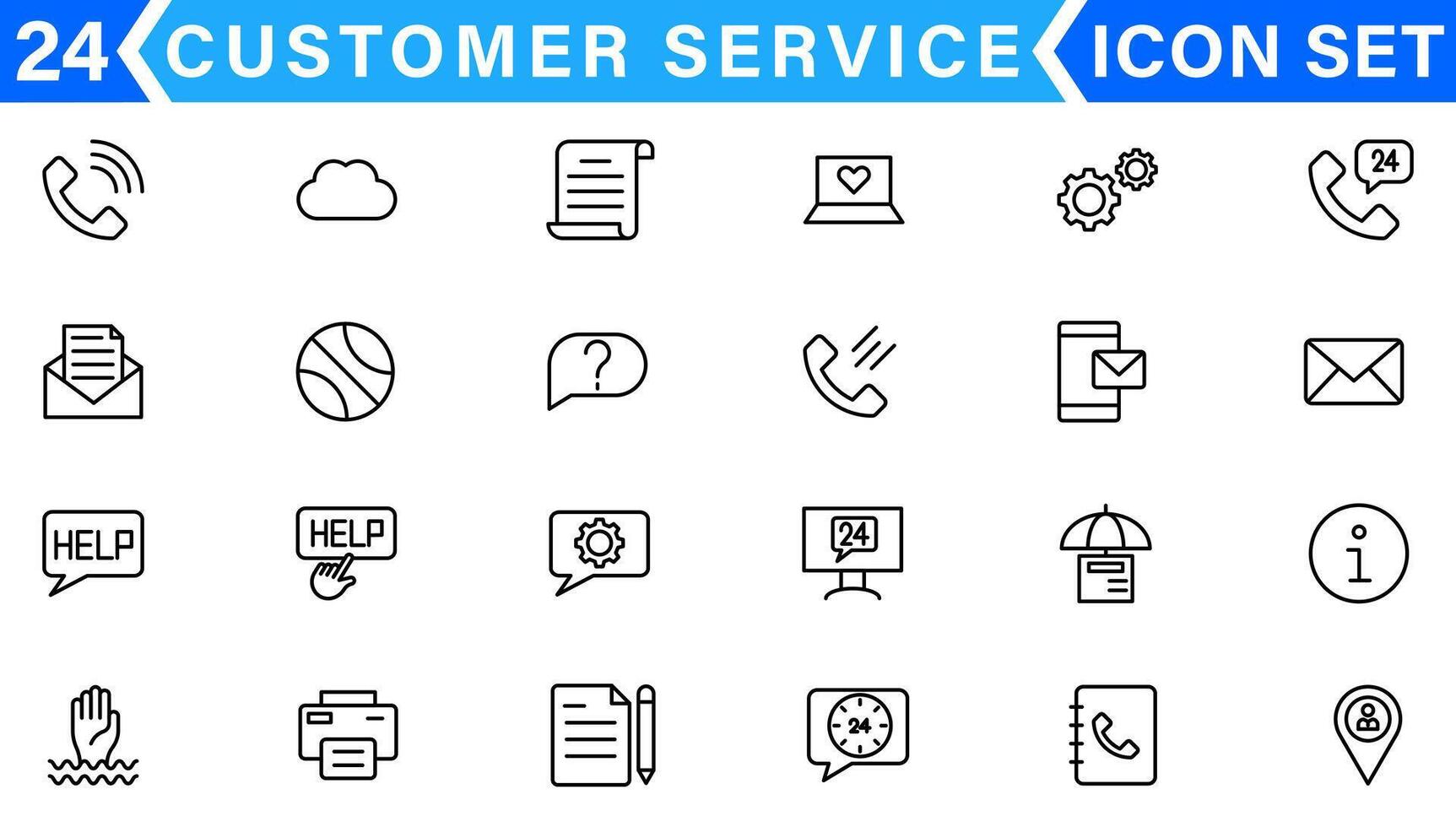 Line icons related to customer experience, client satisfaction, review, feedback. Outline icon collection. Editable stroke. Vector illustration