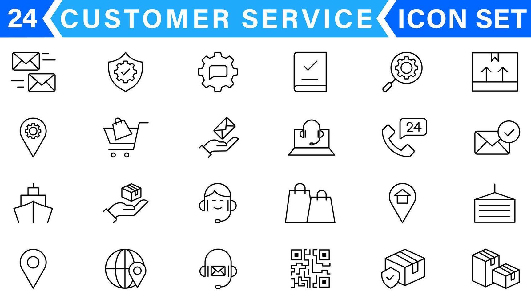 Line icons related to customer experience, client satisfaction, review, feedback. Outline icon collection. Editable stroke. Vector illustration