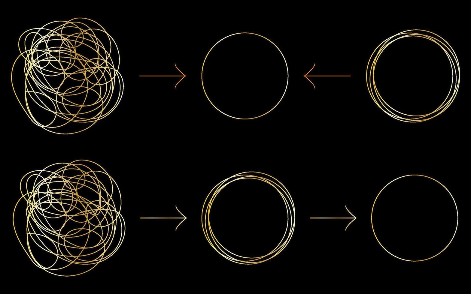 Chaotically tangled line drawing psychotherapy's concept of solving problems is easy vector illustration.