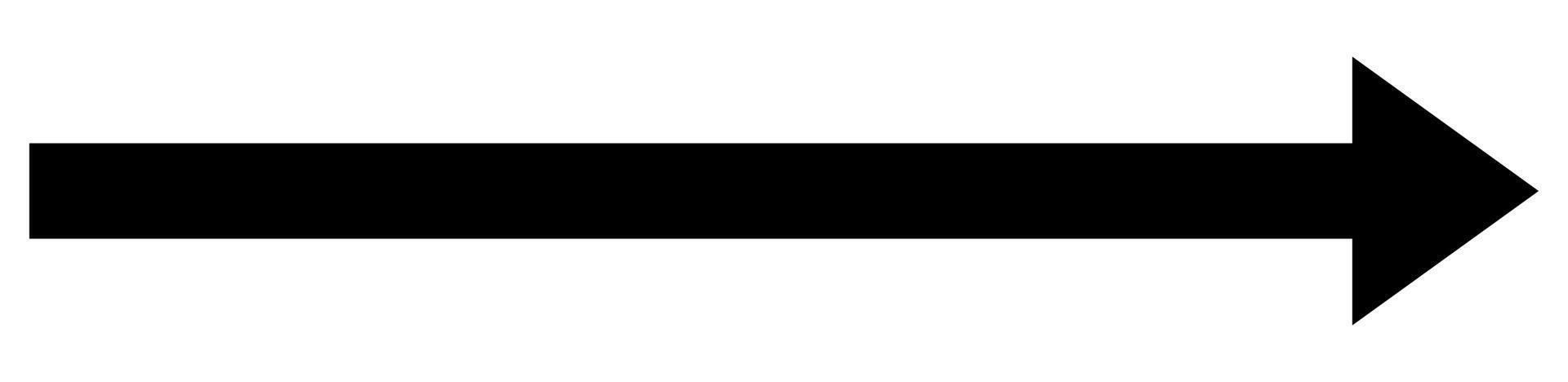 Large forward, right pointing solid long arrow symbol vector. vector