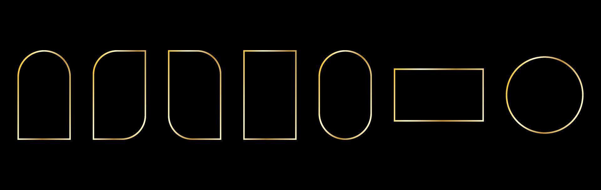 Golden luxury simple geometric frames, art for invitation decoration, golden border for wedding invitation. vector
