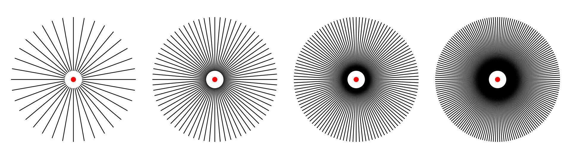 Radial circle lines circular radiating lines vector illustration.