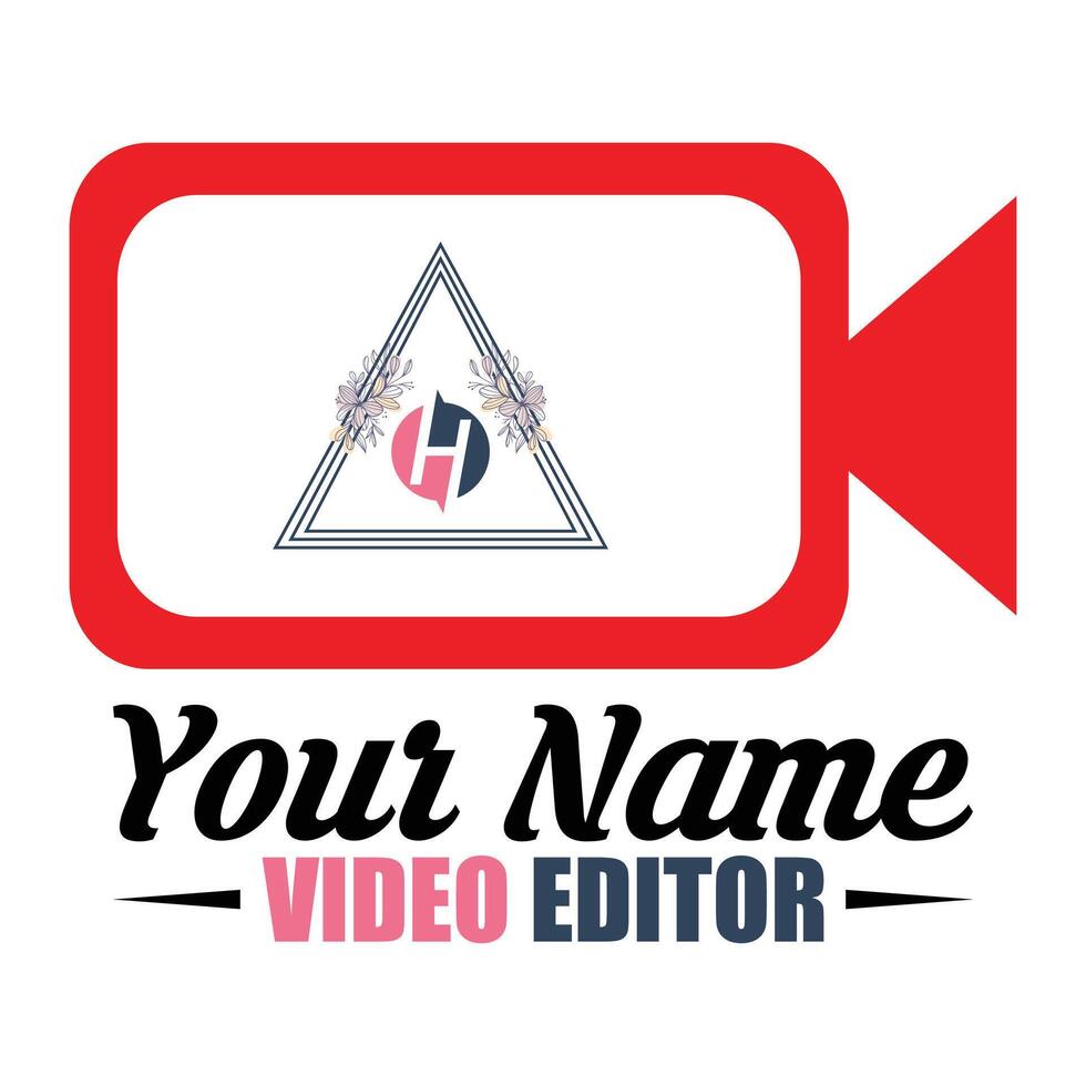 Video editing minimalist, modern logo design vector