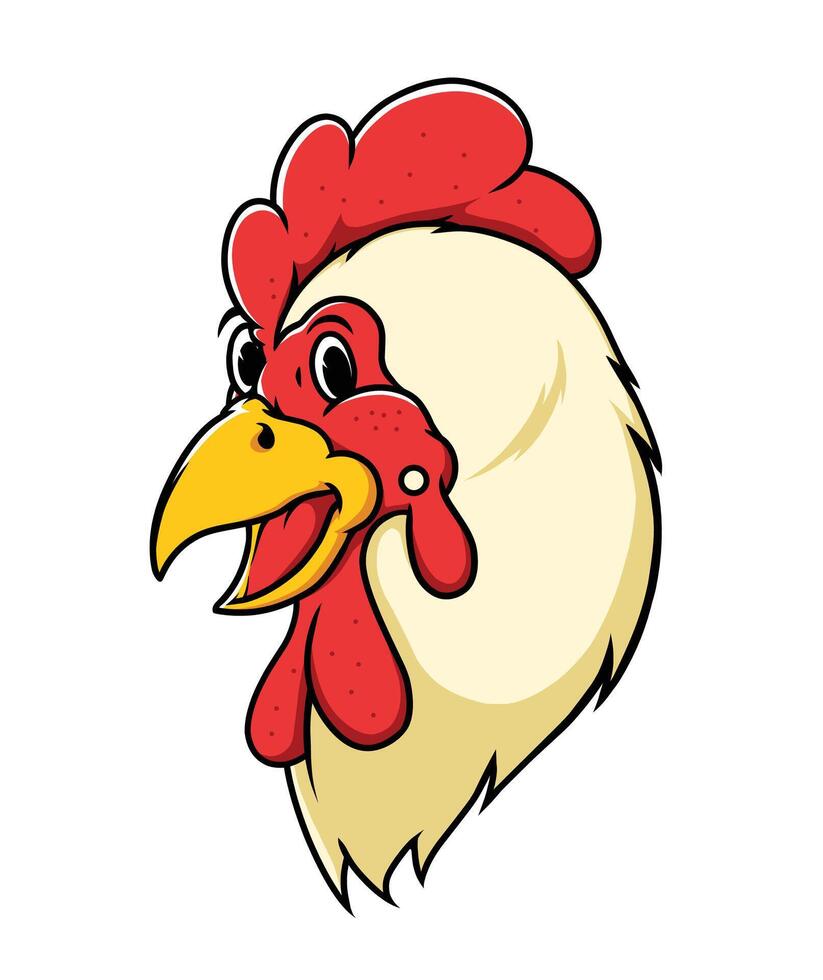 chicken head vector mascot drawing