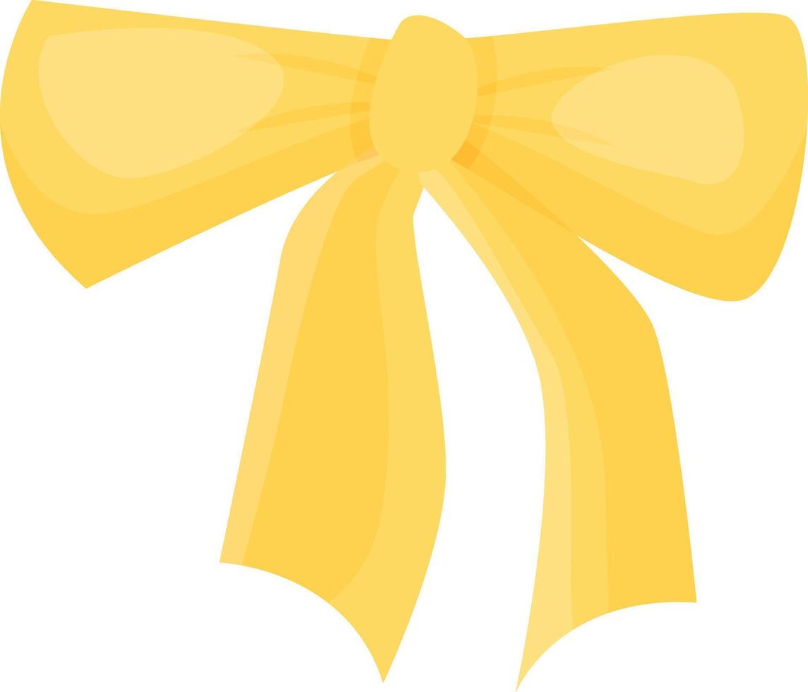 Yellow September Ribbon Vector EPS. Yellow September is symbolized by a yellow ribbon. Yellow ribbon on white background.