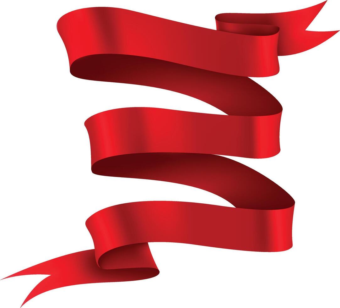 Vector red ribbons.Ribbon banner set.