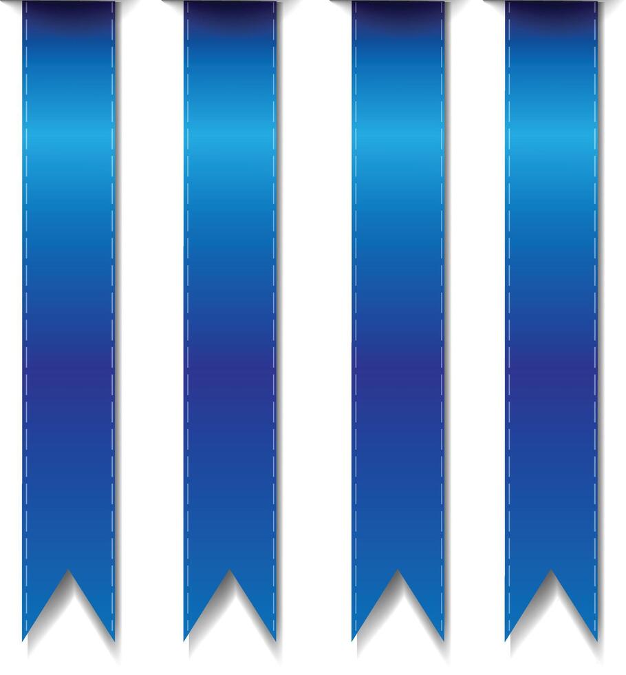 Blue ribbon isolated on white background vector