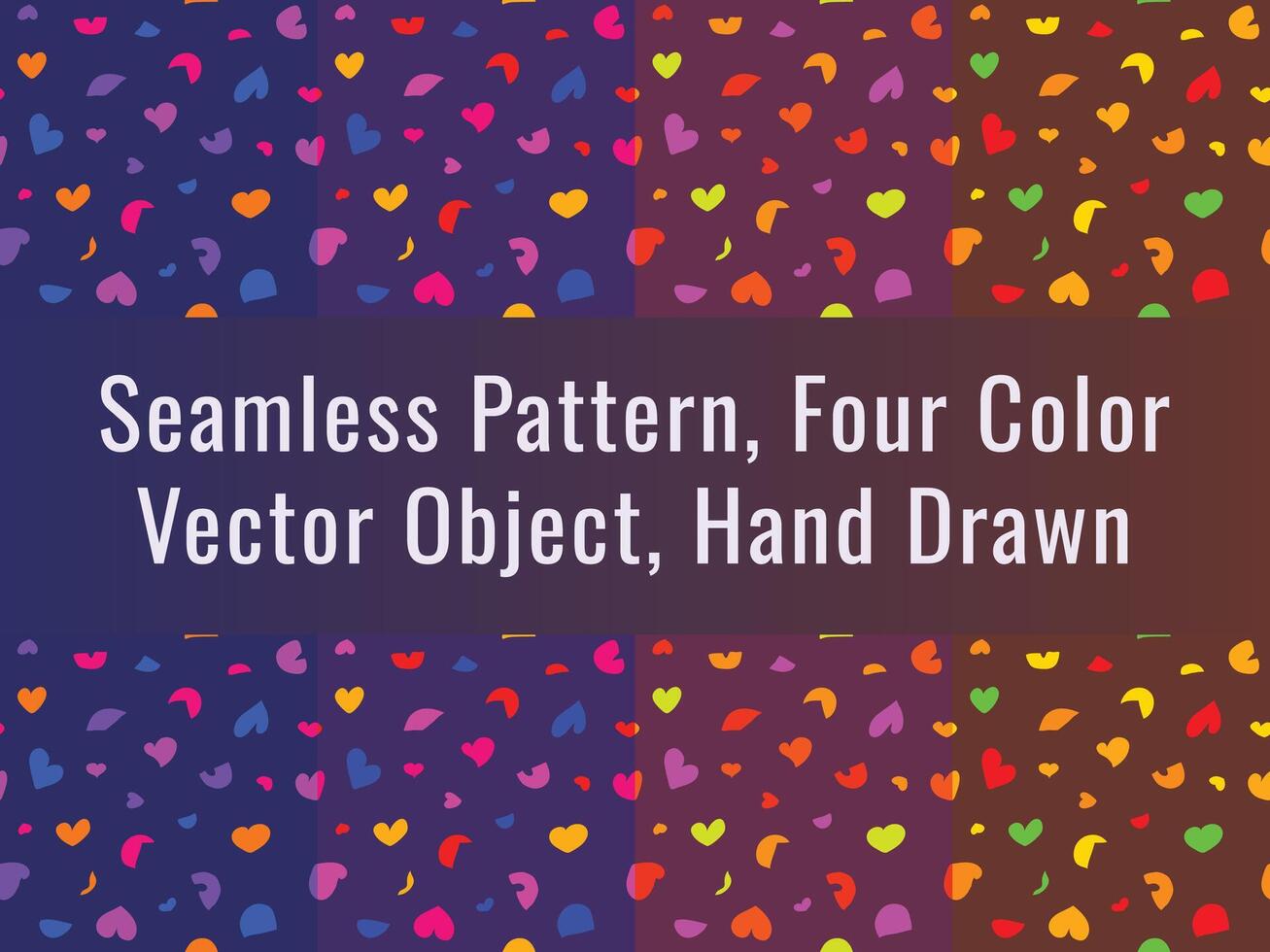 Seamless pattern, vector object creative pattern. Seamless pattern of hand drawn elements and multicolor, Abstract design