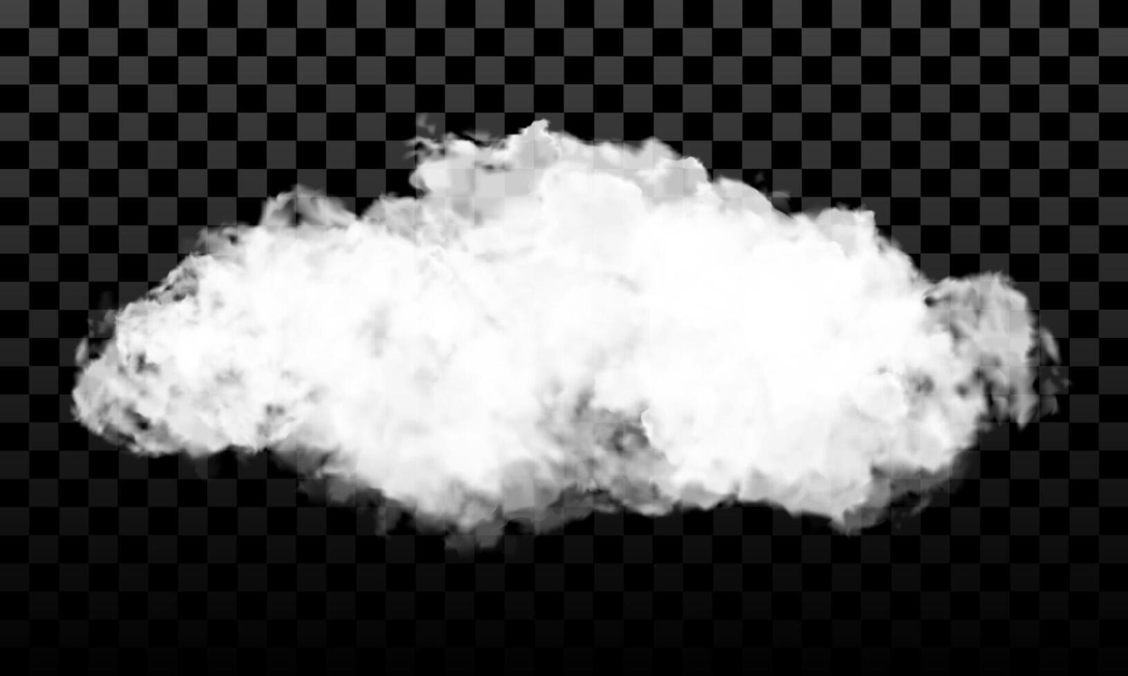 Realistic white clouds smoke on dark checkered background vector