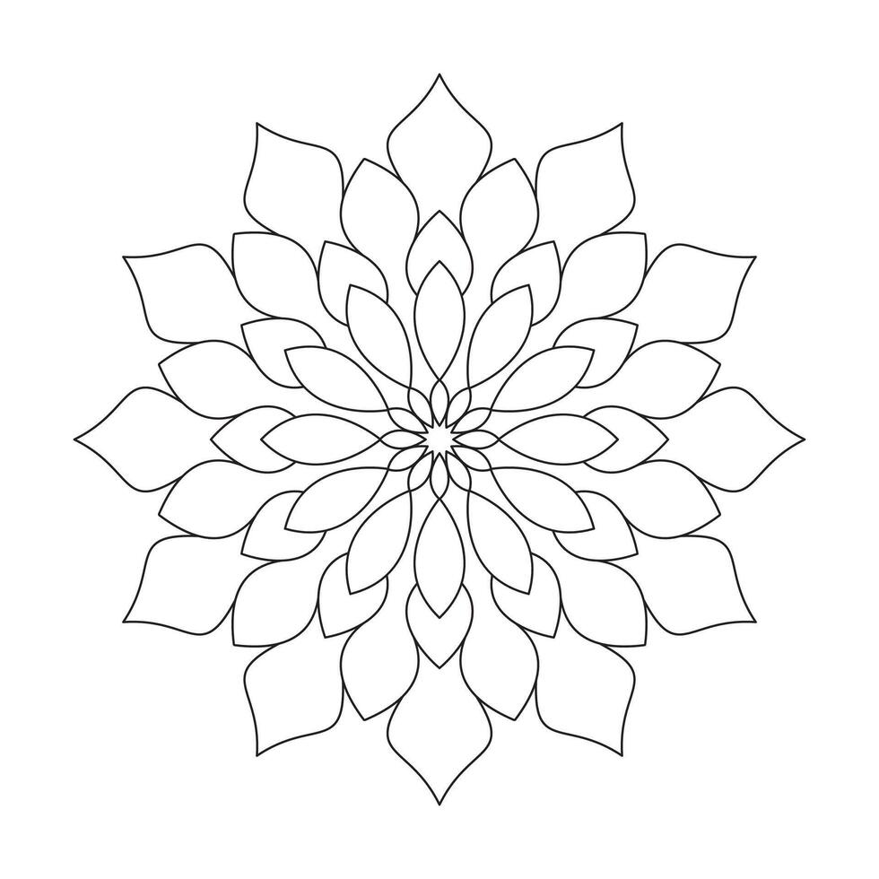 Flower Coloring book Facile Mandala design page vector file
