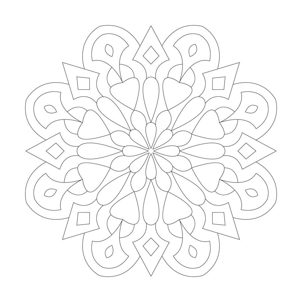 Coloring book Easy Mandala design page vector file