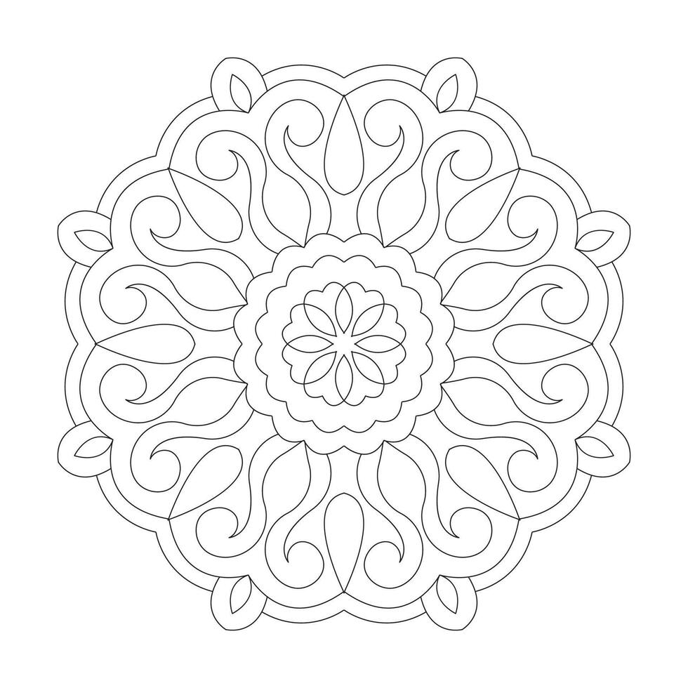 Flower easy design Mandala Coloring book page vector file