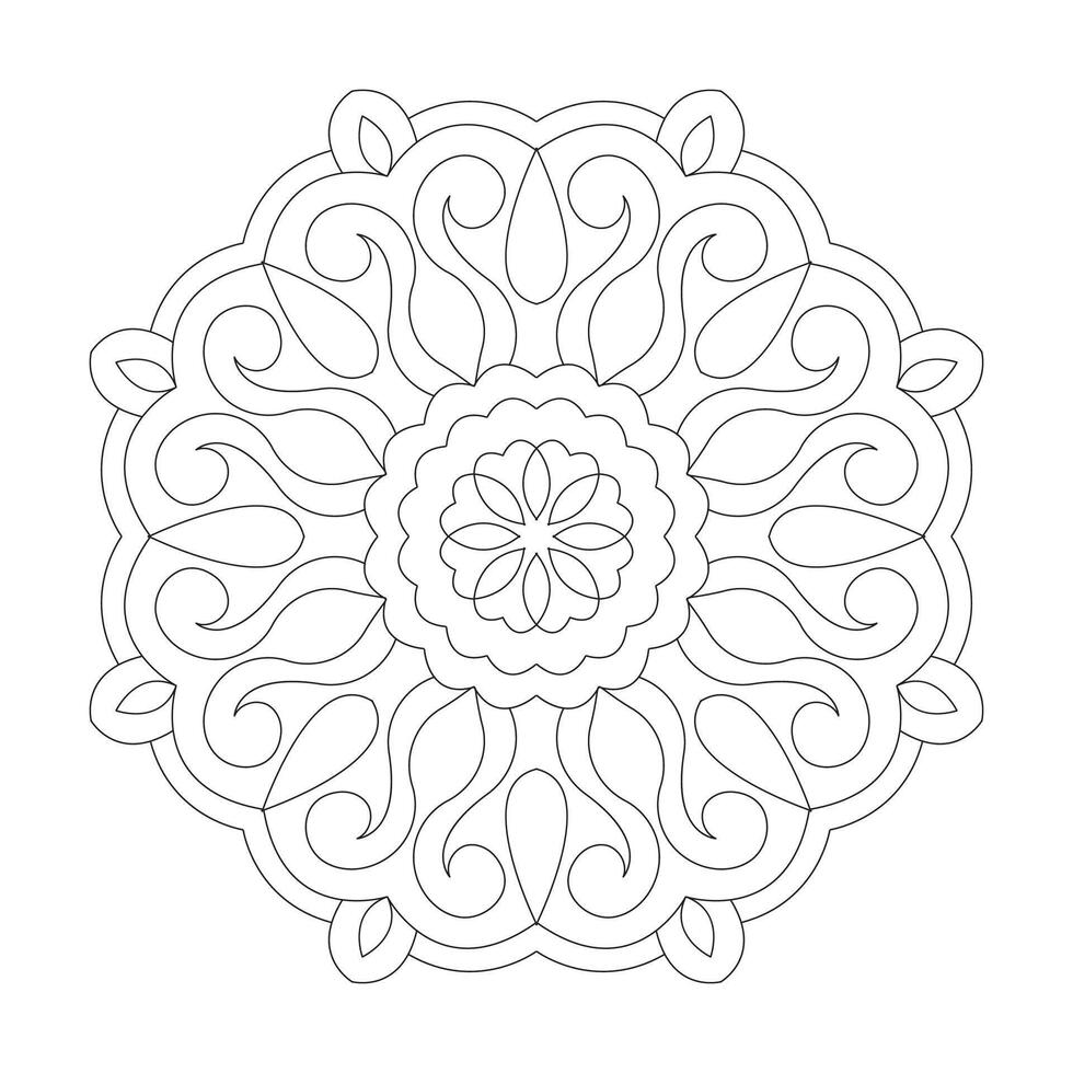 Flower easy design Mandala Coloring book page vector file