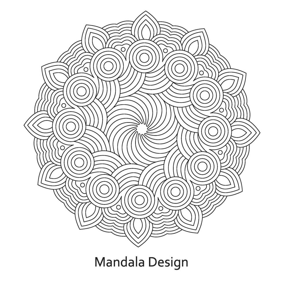 Celtic knot Rotate Mandala Design Coloring book page vector file