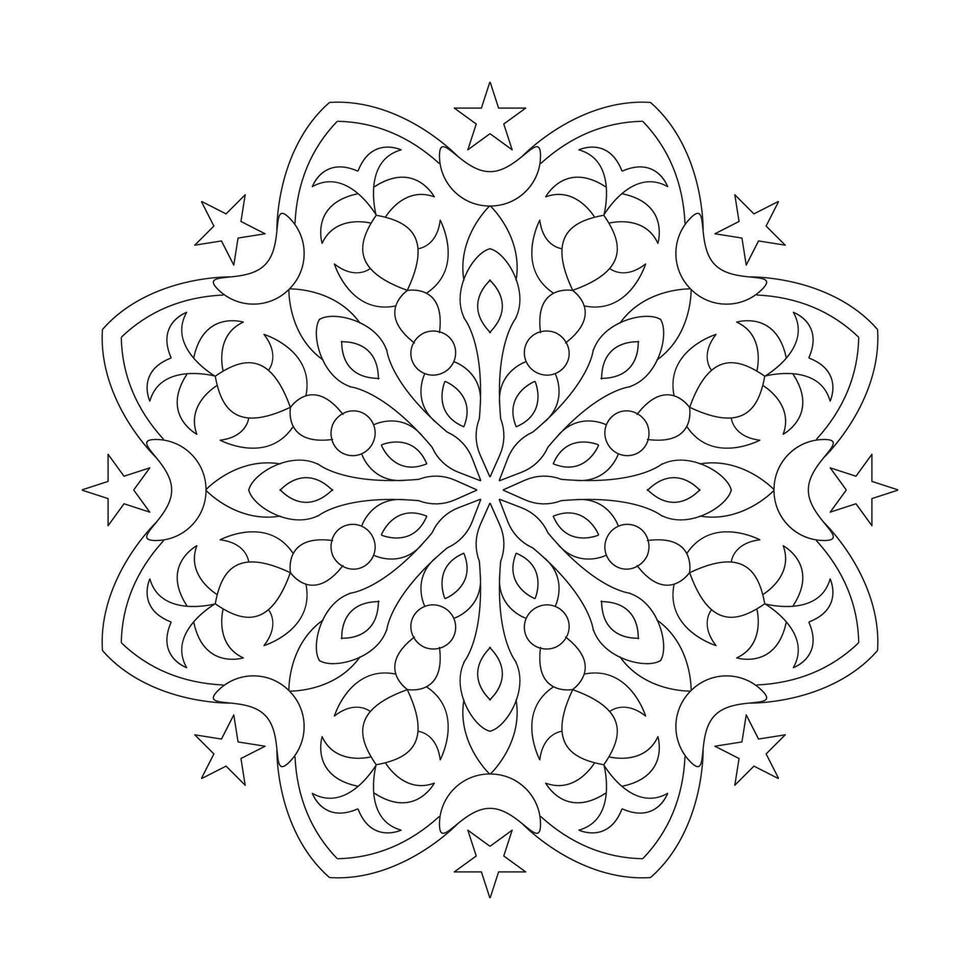 Floral design Simple Mandala Coloring book page vector file