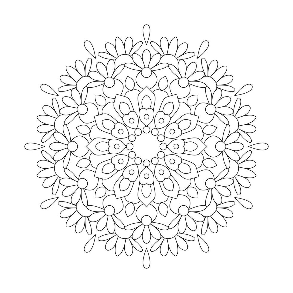 Cosmic canvas mandala coloring book page vector file