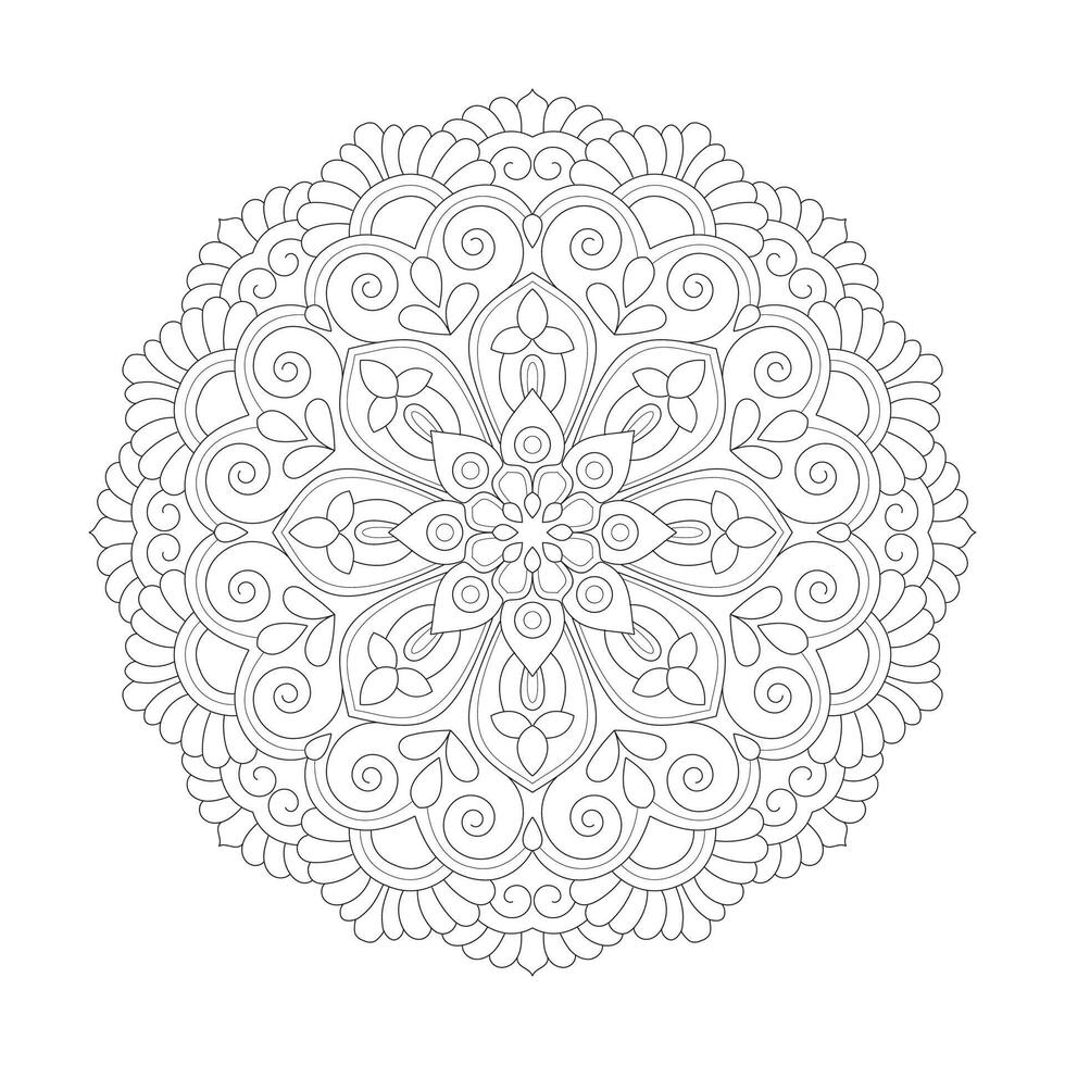 Easy design Mandala Coloring book page vector file