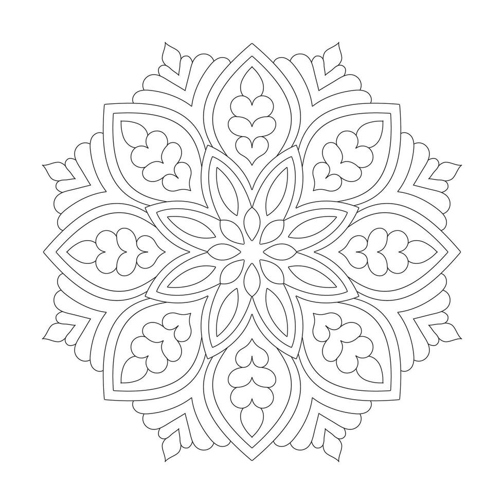 Facile floral design Mandala Coloring book page vector file