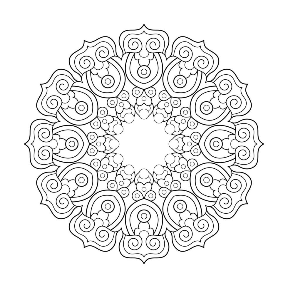Coloring book simple flower Mandala design vector file