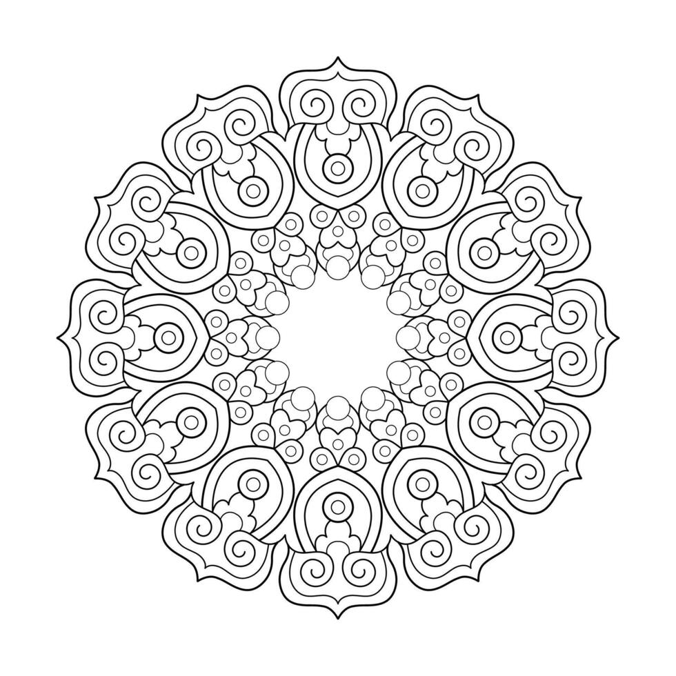 Coloring book simple flower Mandala design vector file