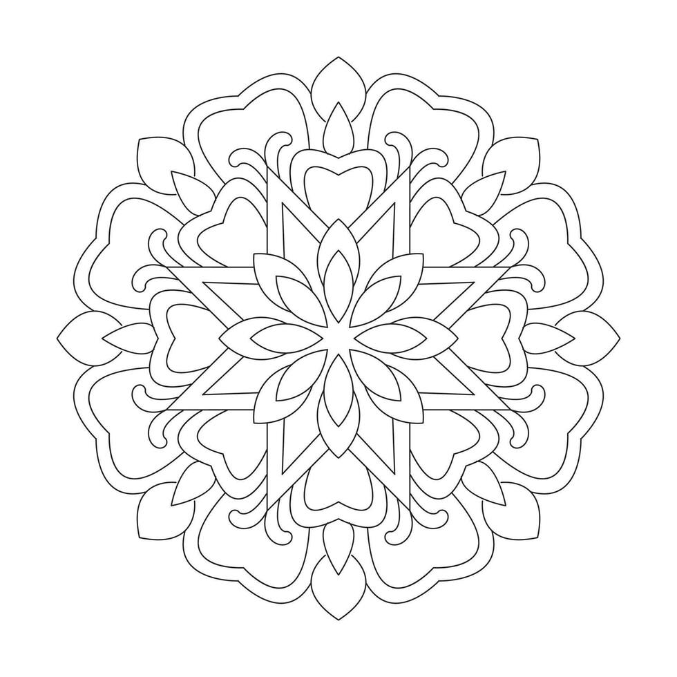 Floral Coloring book Facile Mandala design page vector file