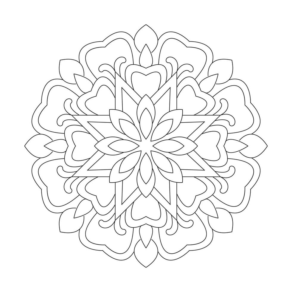 floral colorante libro fácil mandala diseño página vector archivo