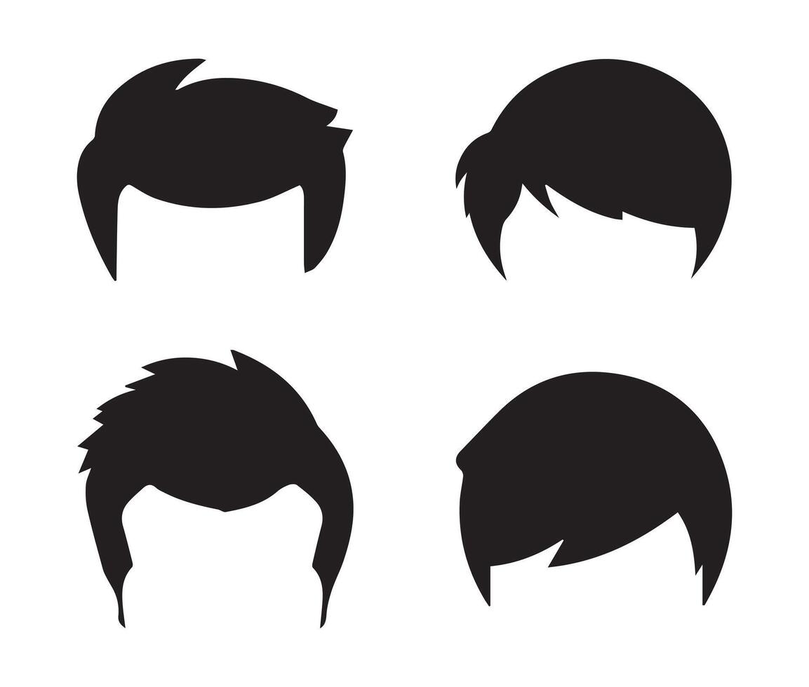 Abstract Vector Mans Hair Style Icons Design Template