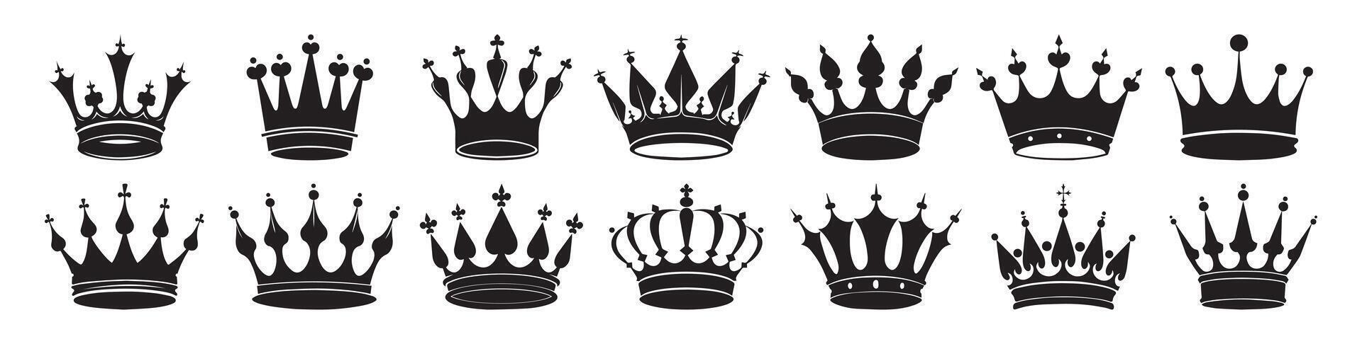 Abstract Vector King Crown Icons Pack Design Template