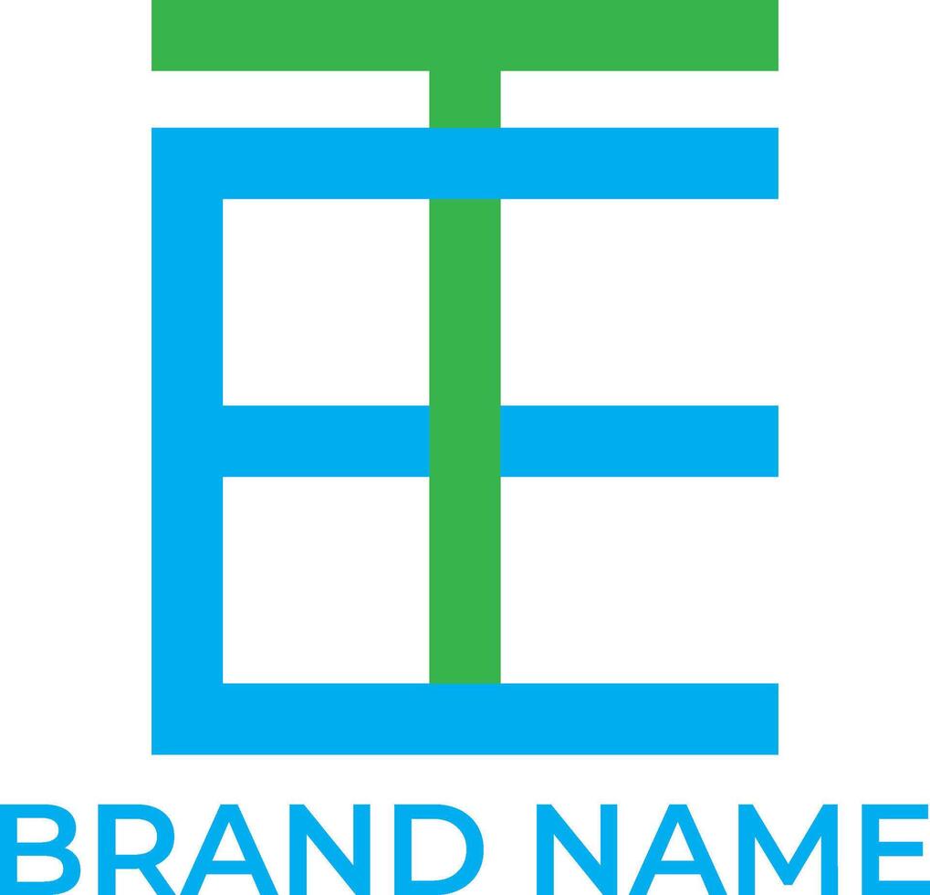 ET, TE monogram initial logo design vector
