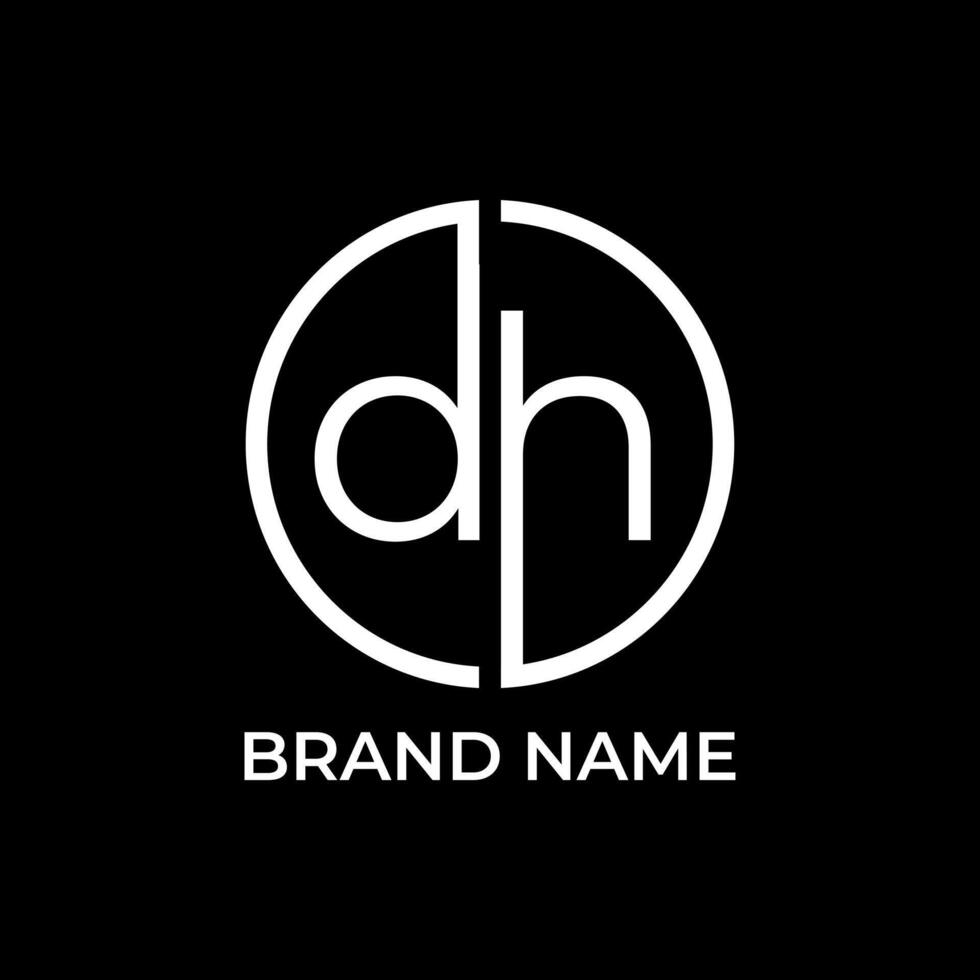 DH  initial logo design vector with circle