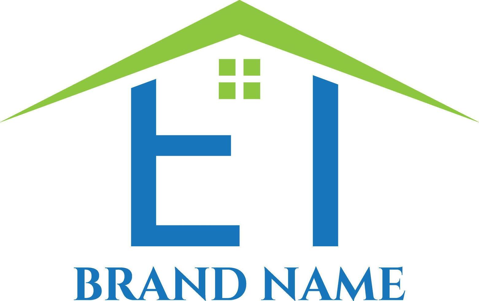 ET  letter initial house, home residence icon logo design vector