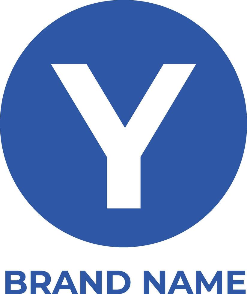 y initial letter and circle logo design vector