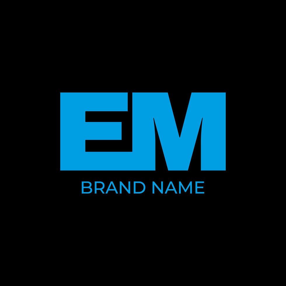 EM bold letter initial logo design vector