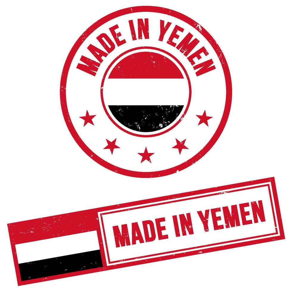 hecho en Yemen sello firmar grunge estilo vector