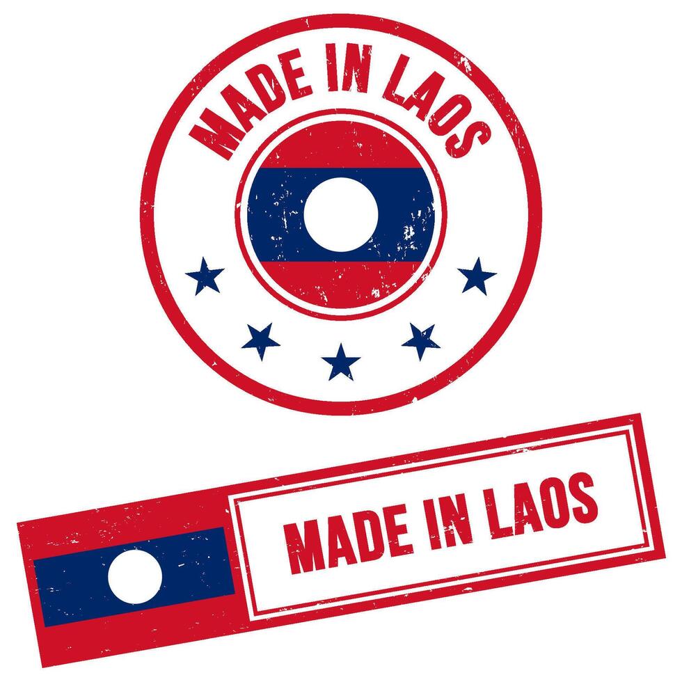 Made in Laos Stamp Sign Grunge Style vector