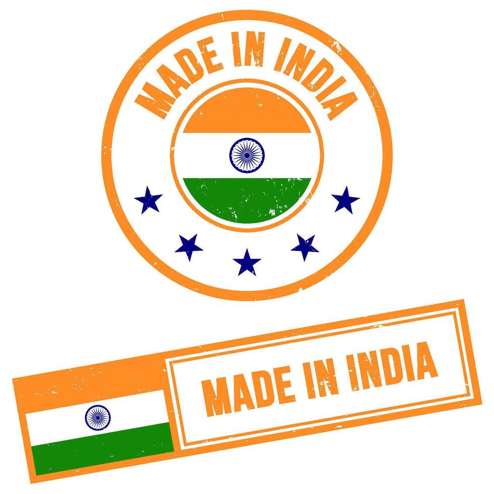 Made in India Stamp Sign Grunge Style vector