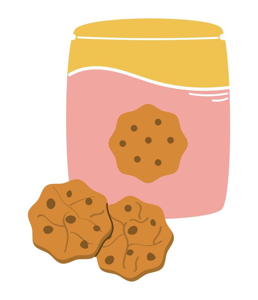 Chocolate chip cookie package, delicious cookie, sweet food, cookie clipart vector
