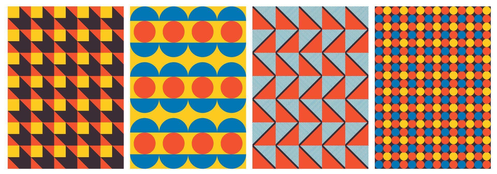 Brutalist Geometric shape pattern background template vector