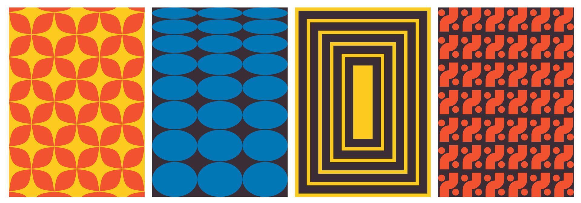 Brutalist Geometric shape pattern background template vector
