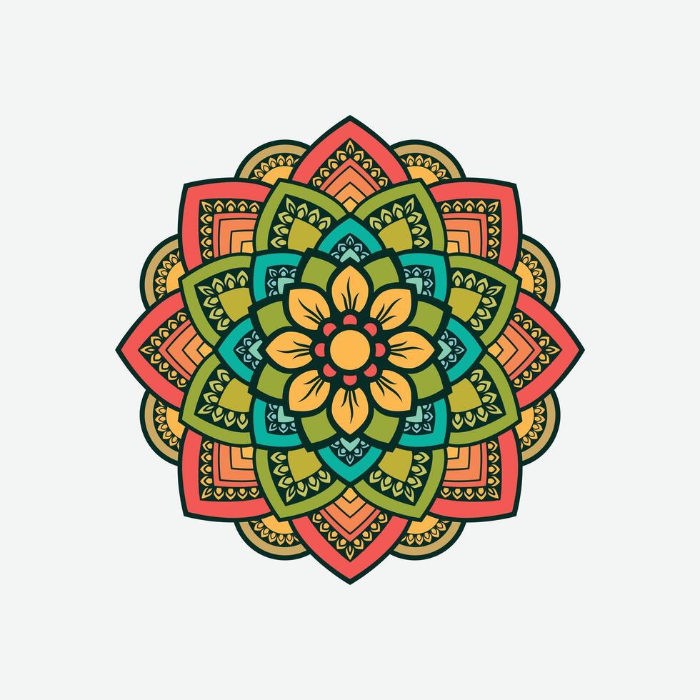 de colores mándala Clásico decorativo elementos para antecedentes con islámico, Arábica, turco, indio, otomano motivos vector