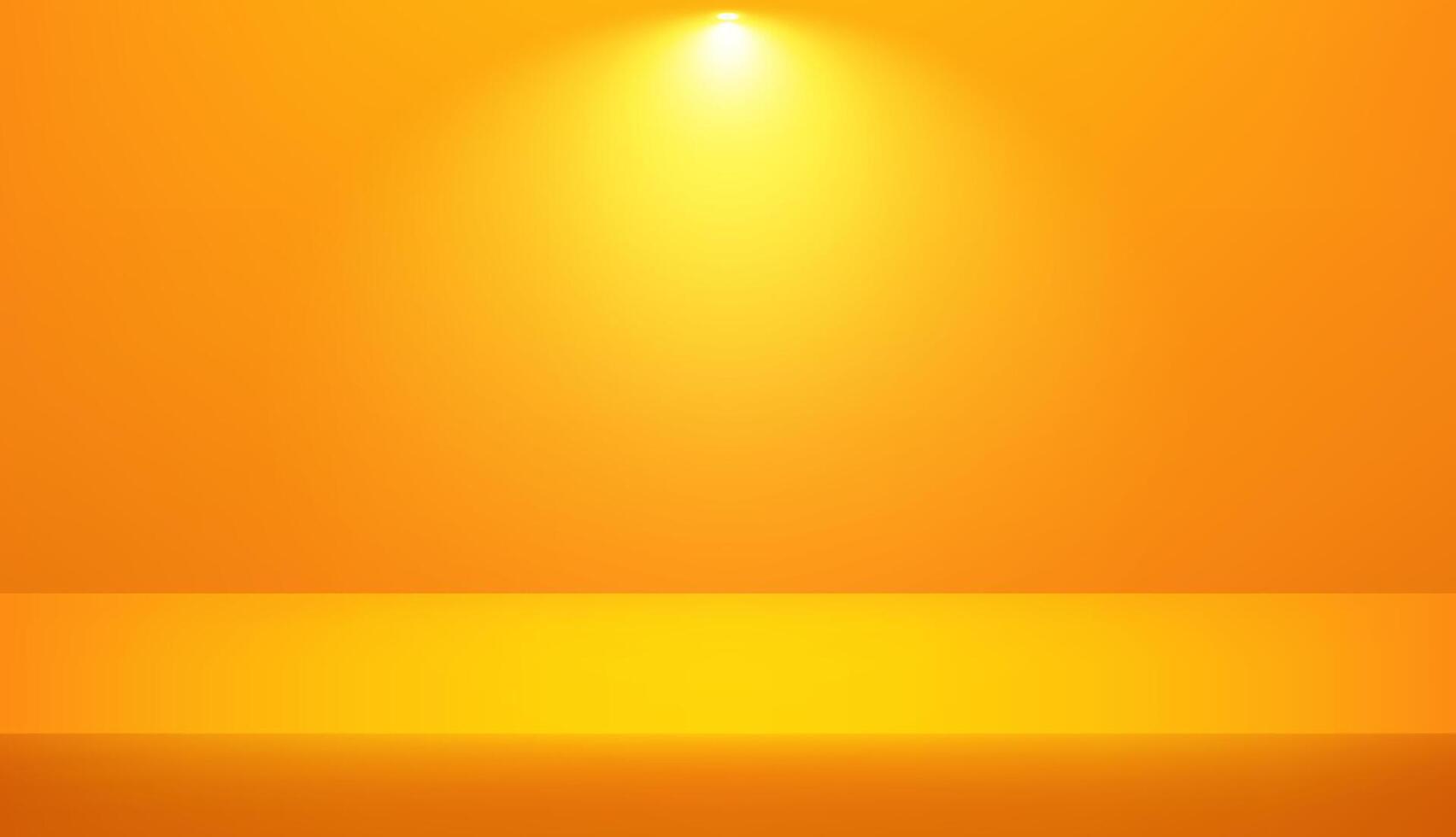 Empty Yellow studio room background. Empty room with light effects. Template mock up for display of product, Business backdrop. Vector illustration.
